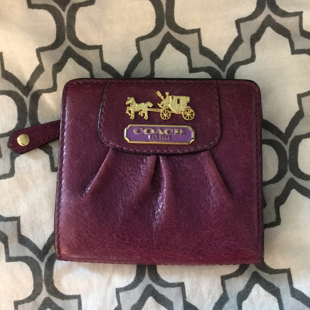 Purple Leather Coach Wallet